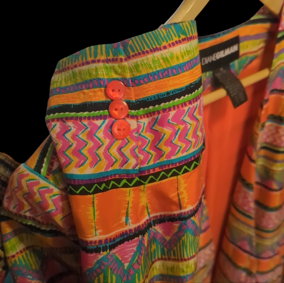 90s silk blazer Women's 16 Multicolored Pattern - Picture 4 of 5